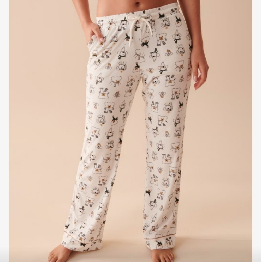 Fleece Polar Bear Drawstring PJ bottoms Loungewear